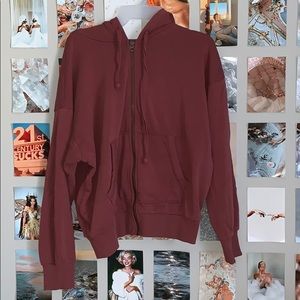 American Eagle maroon zip up